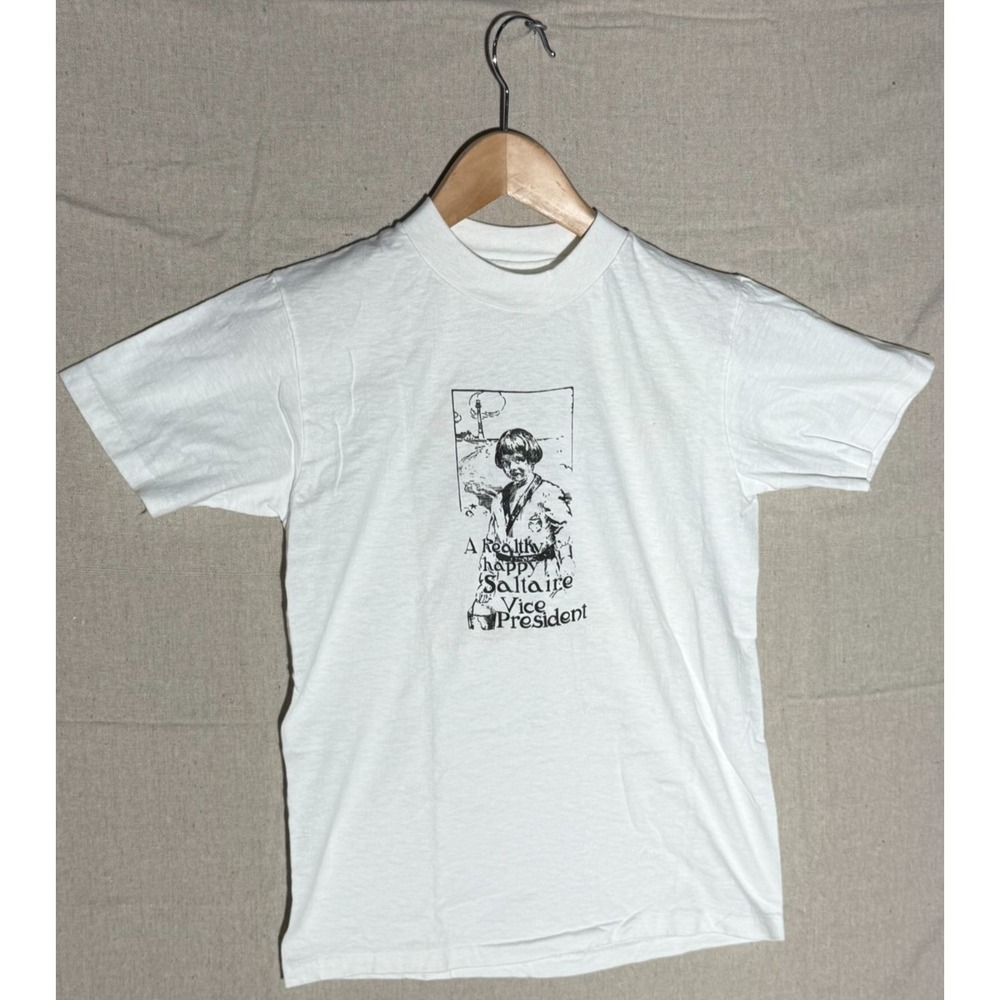 Vintage 1984 Mondale Ferraro Saltaire T-Shirt Mens S 80s Hanes Beefy-T USA